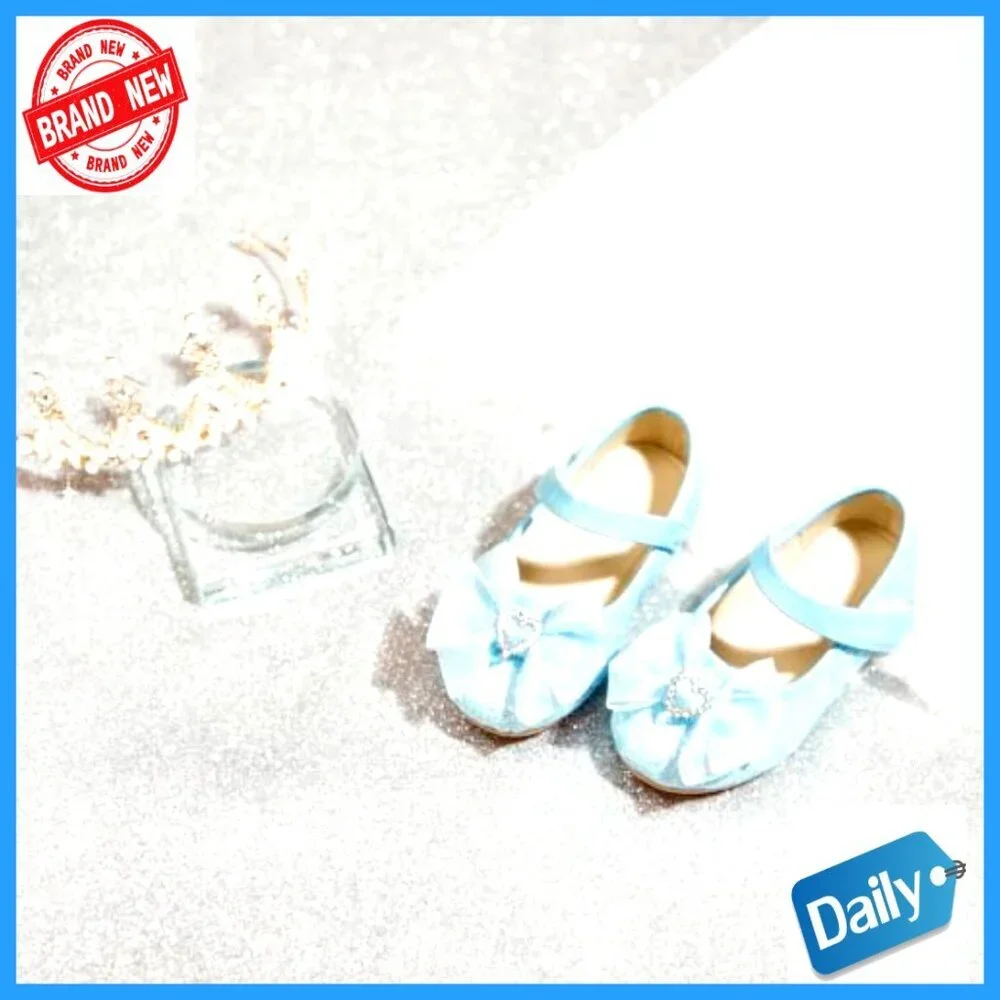 Toddler Girls Glitter Mary Jane Ballet Flats Velcro Closure Princess Shoes